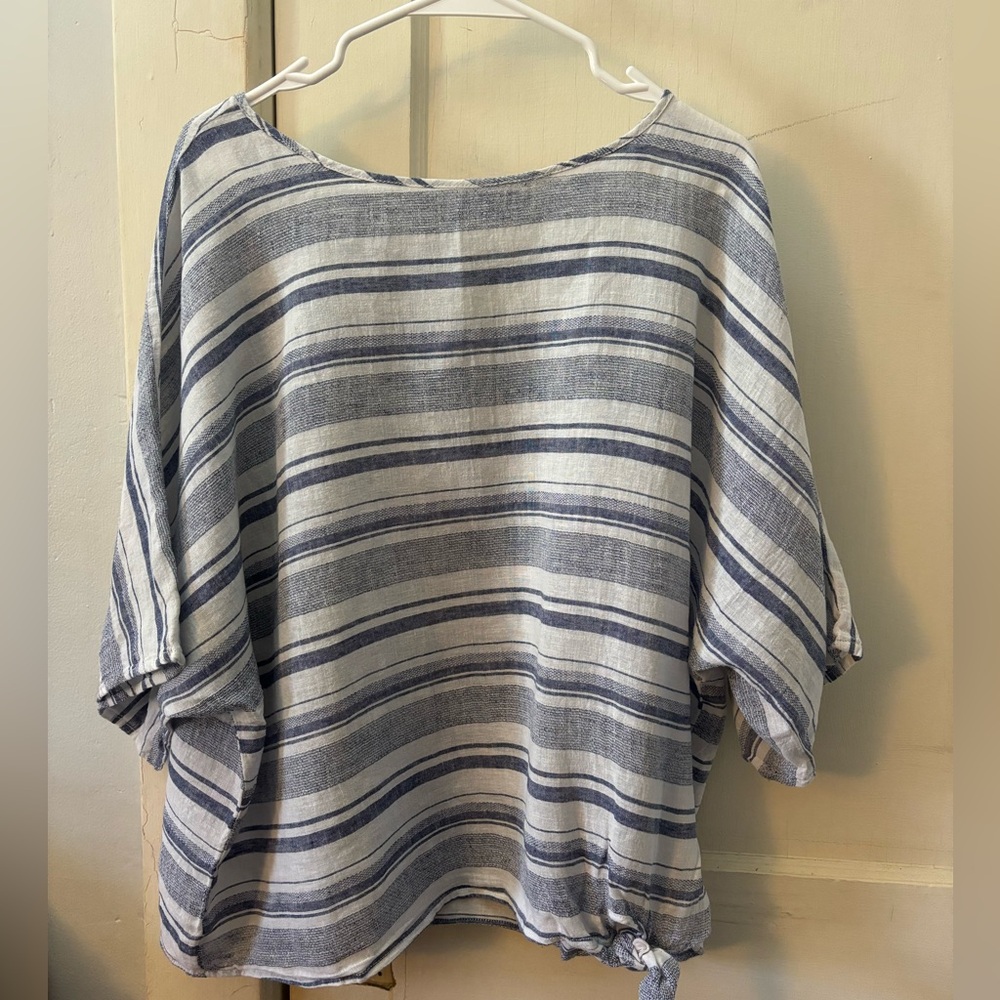 Blue & white striped shirt Beach Lunch Lounge collection size medium